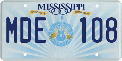 MS license plate MDE108