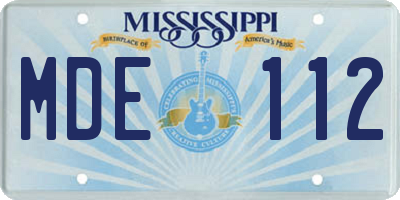 MS license plate MDE112