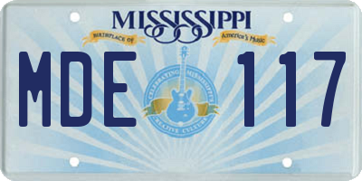 MS license plate MDE117