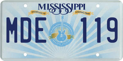 MS license plate MDE119
