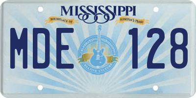 MS license plate MDE128