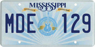MS license plate MDE129