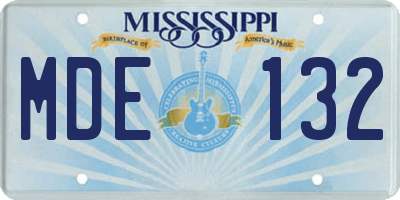MS license plate MDE132