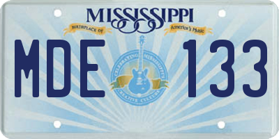 MS license plate MDE133