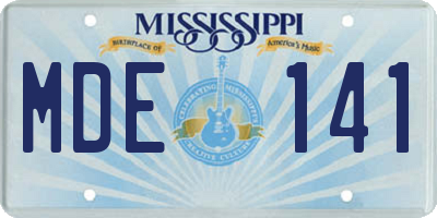 MS license plate MDE141