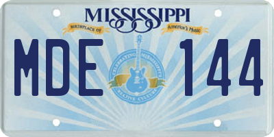 MS license plate MDE144
