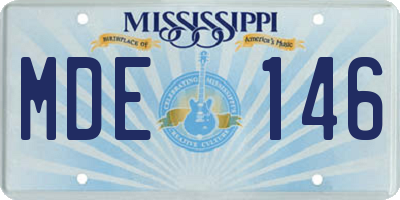 MS license plate MDE146