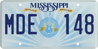 MS license plate MDE148