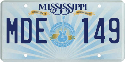 MS license plate MDE149