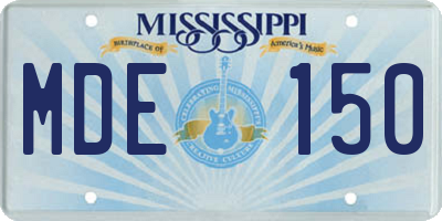 MS license plate MDE150
