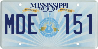 MS license plate MDE151