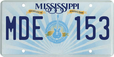 MS license plate MDE153