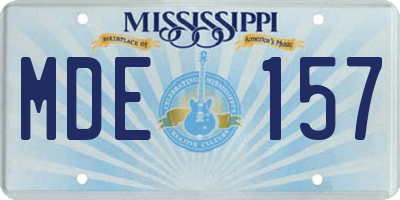 MS license plate MDE157