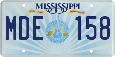 MS license plate MDE158