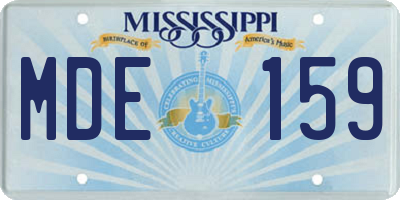 MS license plate MDE159