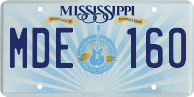 MS license plate MDE160