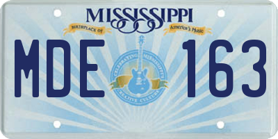 MS license plate MDE163