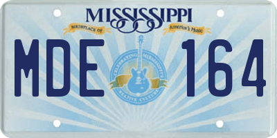 MS license plate MDE164