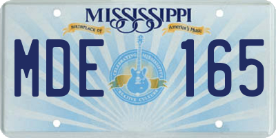 MS license plate MDE165