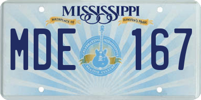 MS license plate MDE167
