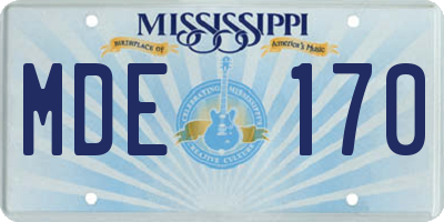 MS license plate MDE170