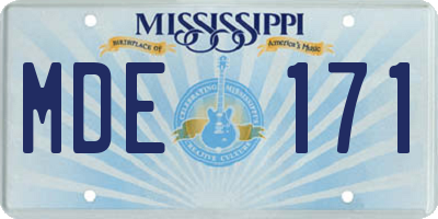 MS license plate MDE171