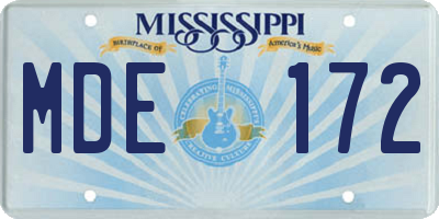 MS license plate MDE172