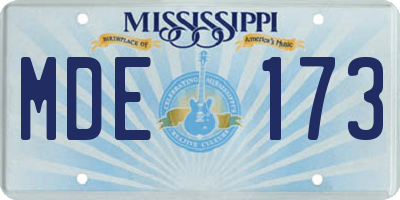 MS license plate MDE173