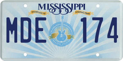 MS license plate MDE174