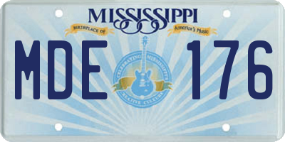MS license plate MDE176