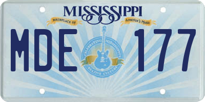 MS license plate MDE177