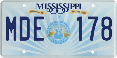 MS license plate MDE178