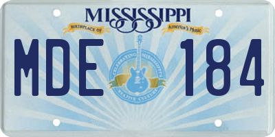 MS license plate MDE184