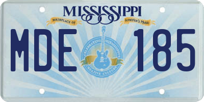 MS license plate MDE185