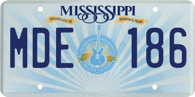 MS license plate MDE186