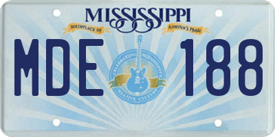MS license plate MDE188