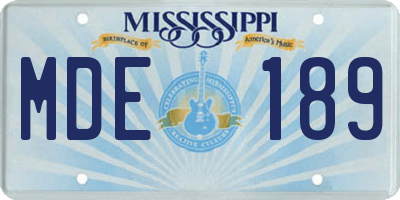 MS license plate MDE189