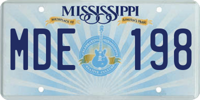 MS license plate MDE198