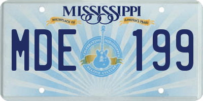 MS license plate MDE199
