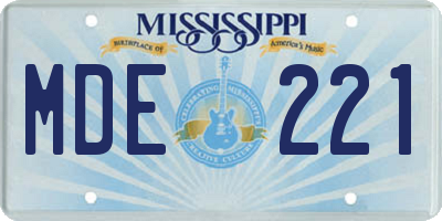 MS license plate MDE221