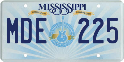 MS license plate MDE225