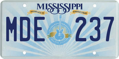 MS license plate MDE237
