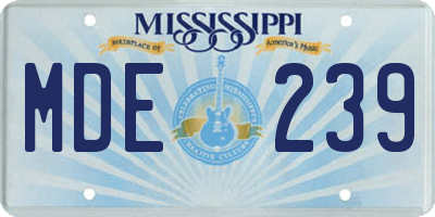 MS license plate MDE239