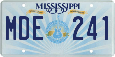 MS license plate MDE241