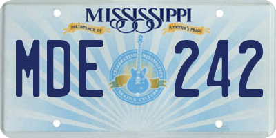 MS license plate MDE242