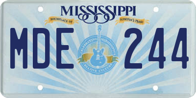 MS license plate MDE244