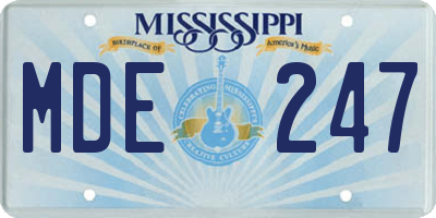 MS license plate MDE247