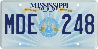 MS license plate MDE248