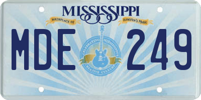 MS license plate MDE249