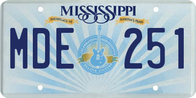 MS license plate MDE251